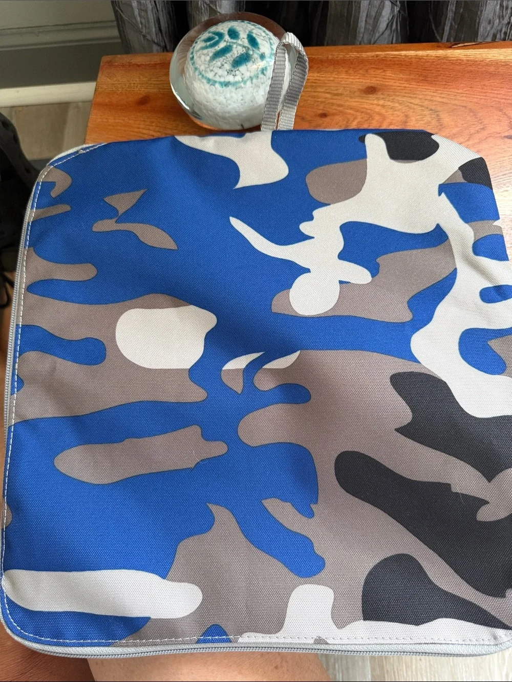 L.L. Bean Men's Adventure Duffle in Blue, Gray and Brown Camo